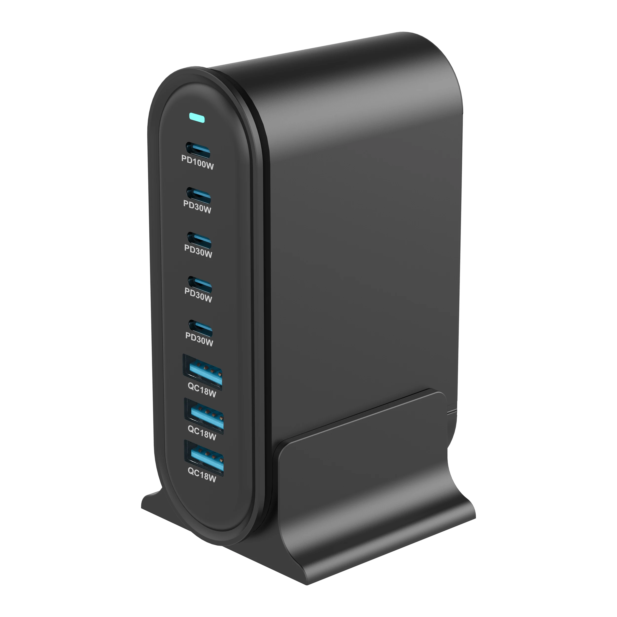 Cargador multipuerto USB C de 268W, estación de carga rápida de 8 puertos, Hub, adaptador de corriente compacto GaN - imagen 3