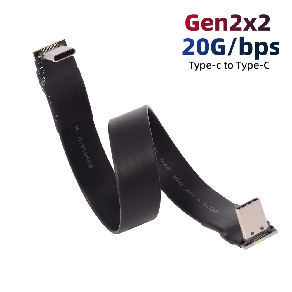 Cable FPC de cinta delgada y plana FPV corto de 5cm-1m 20P USB 3,2 tipo C macho a USB-C Gen2x2 FFC 20Gbps para datos y carga 3A teléfono tableta - imagen 2