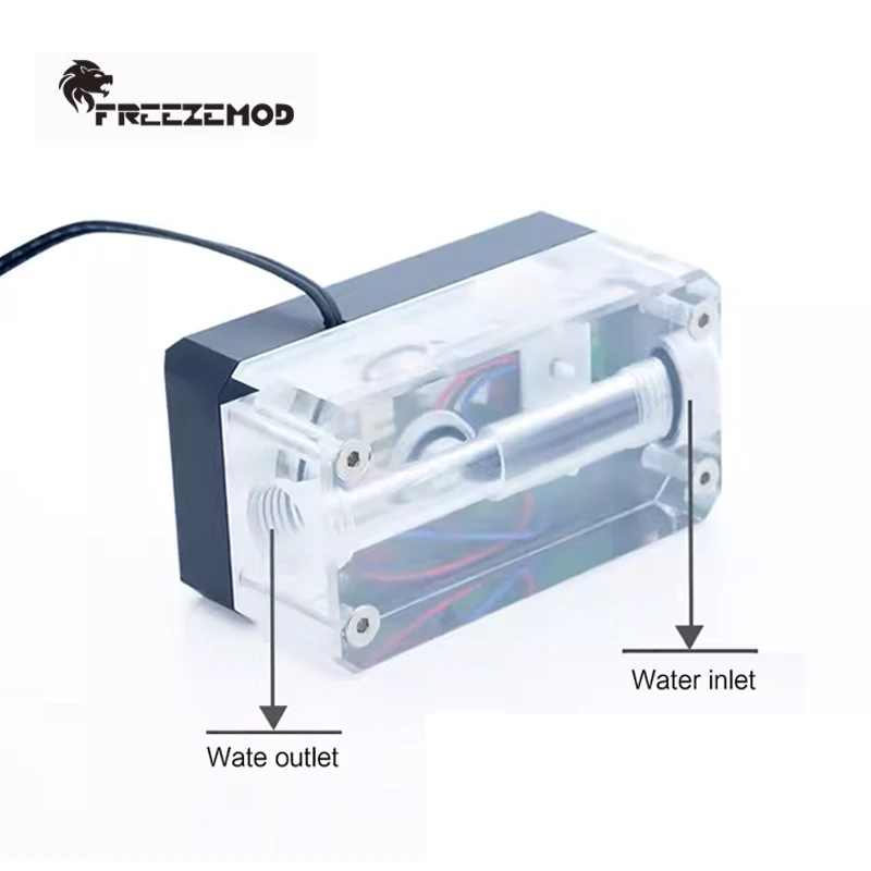 FREEZEMOD LSJ-ZN Enfriador de líquidos para PC Sensor de flujo ARGB de 5 V + caudal + termómetro Monitor de refrigeración por agua 3 en 1 Pantalla digital OLED,