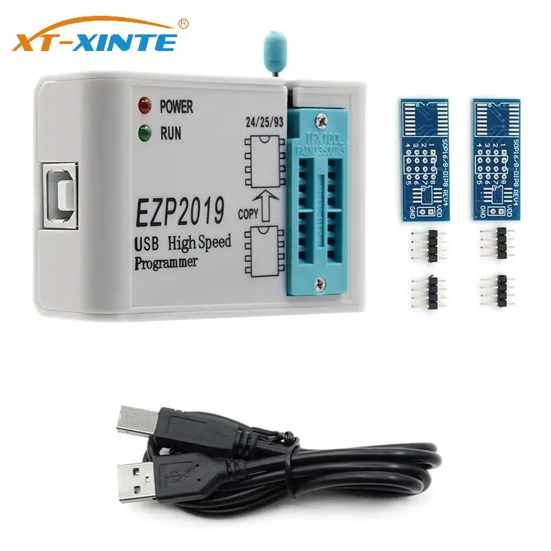 Programador SPI USB de alta velocidad EZP2023 + 2 adaptadores compatibles con 24 25 93 EEPROM 25 Flash Bios Chip