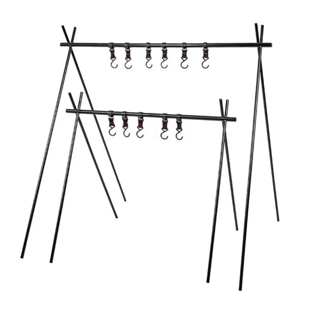 Estante colgante para acampar, placa de aleación de aluminio, soporte para linterna al aire libre, estante de almacenamiento triangular, utensilios de cocina para Picnic, estante para sartenes - imagen 2