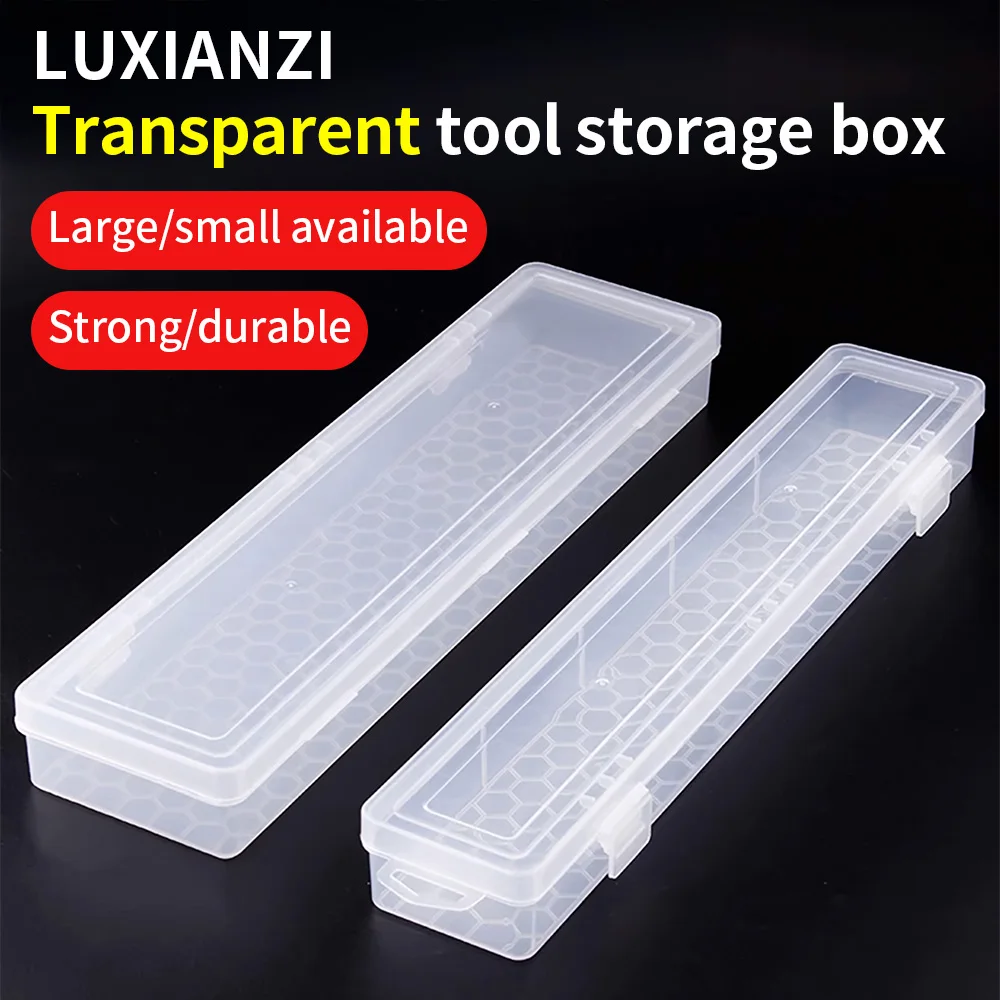 LUXIANZI-caja de almacenamiento transparente para pinceles, bolígrafos de acuarela, pintura, lápices, manualidades, herramientas manuales, caja de herramientas de plástico