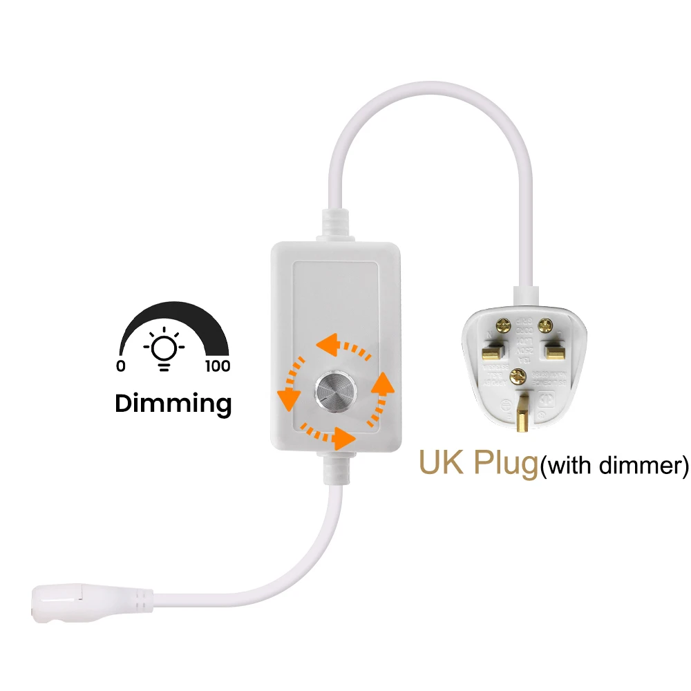 Cable de alimentación de CA 220V, enchufe europeo/enchufe británico con interruptor/regulador, enchufe de alimentación de CA para 288 LED/m, 220V, 3000K, 4000K, 6000K, tira de luz de neón COB - imagen 4