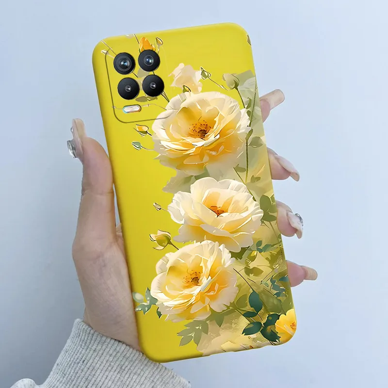 Para Realme 8 Pro 8S 4G 5G funda de teléfono diseño de niña de las flores carcasa trasera de silicona suave TPU para Realme8 4G 5G RMX3085 RMX3241 - imagen 3