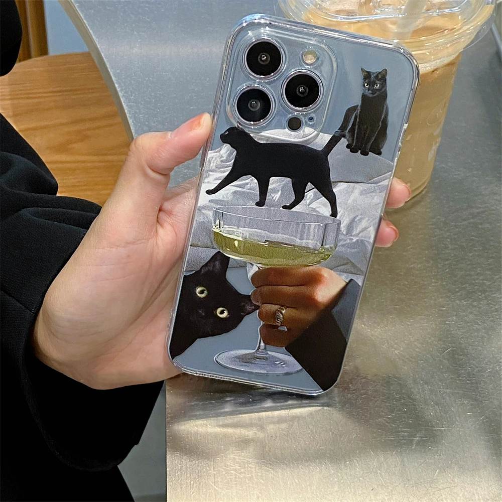 Funda de teléfono de pareja de gato lindo coreano para Samsung S24 S23 S22 S21 S20 S10 FE Note20 Note10 Plus Ultra Lite 5G, funda de TPU suave - imagen 5