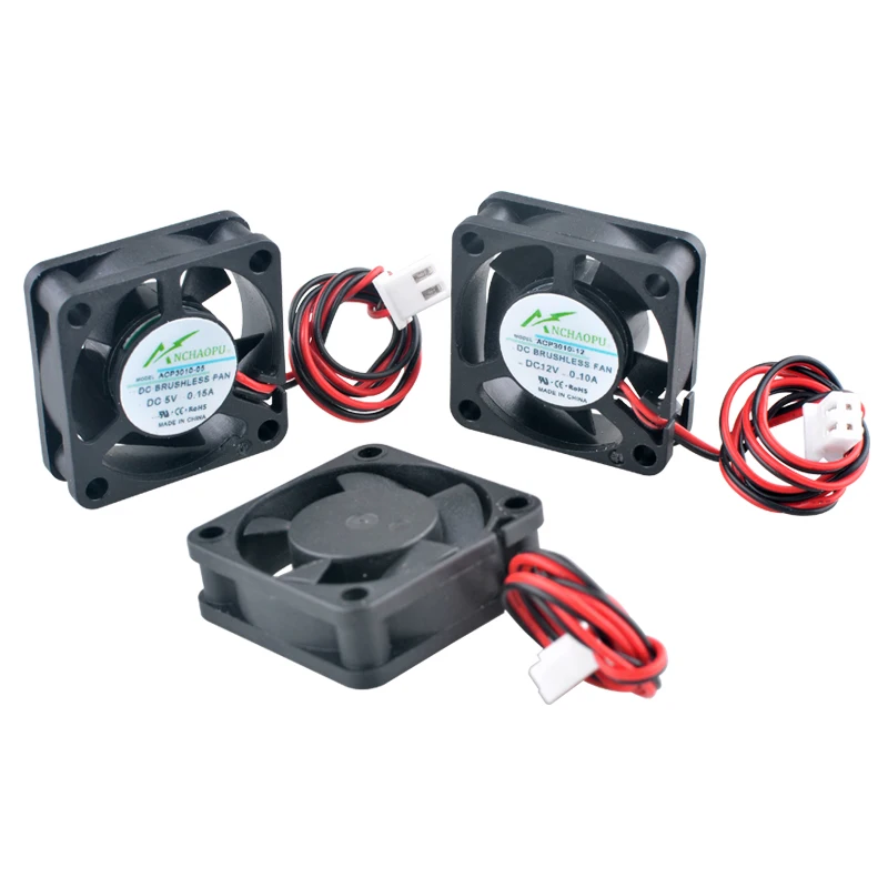 ACP3010 Ventilador de flujo micro axial de 30 mm 3 cm 30x30x10 mm Ventilador de enfriamiento para enrutadores de impresora DC5V/12V/24V Ventilador de 2 pines - imagen 3