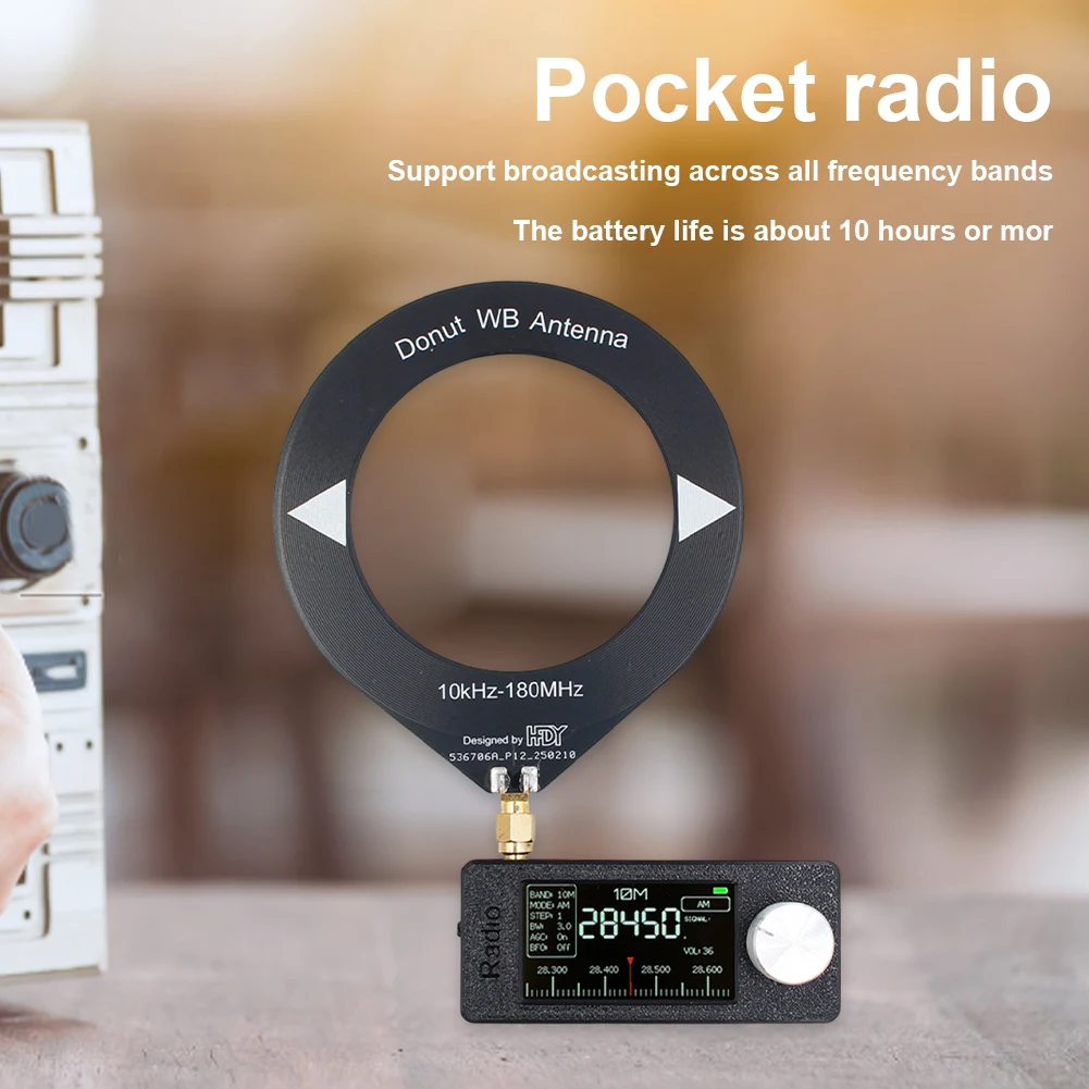 Radio portátil SI4732 de 0,5-108 mhz, pantalla IPS de 1,9 pulgadas, receptor de Radio de todas las bandas, LSB, USB, AM, FM, HF, SW, MW, VHF, Radio con 2 antenas - imagen 3
