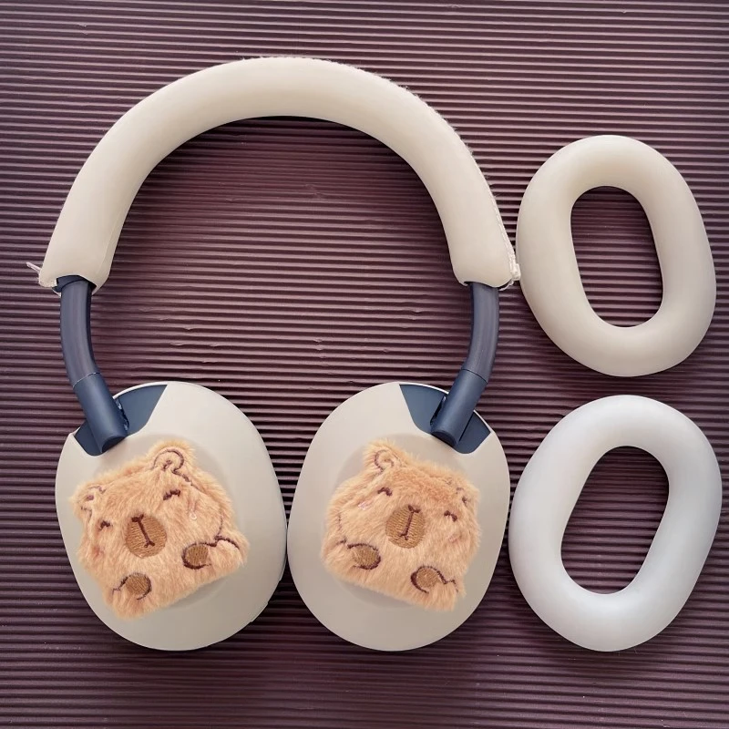 Para Sony WH-1000xm4/xm5 funda para auriculares Capybara personalizada bonita funda para auriculares cubierta de viga de cabeza de silicona orejeras accesorio de decoración