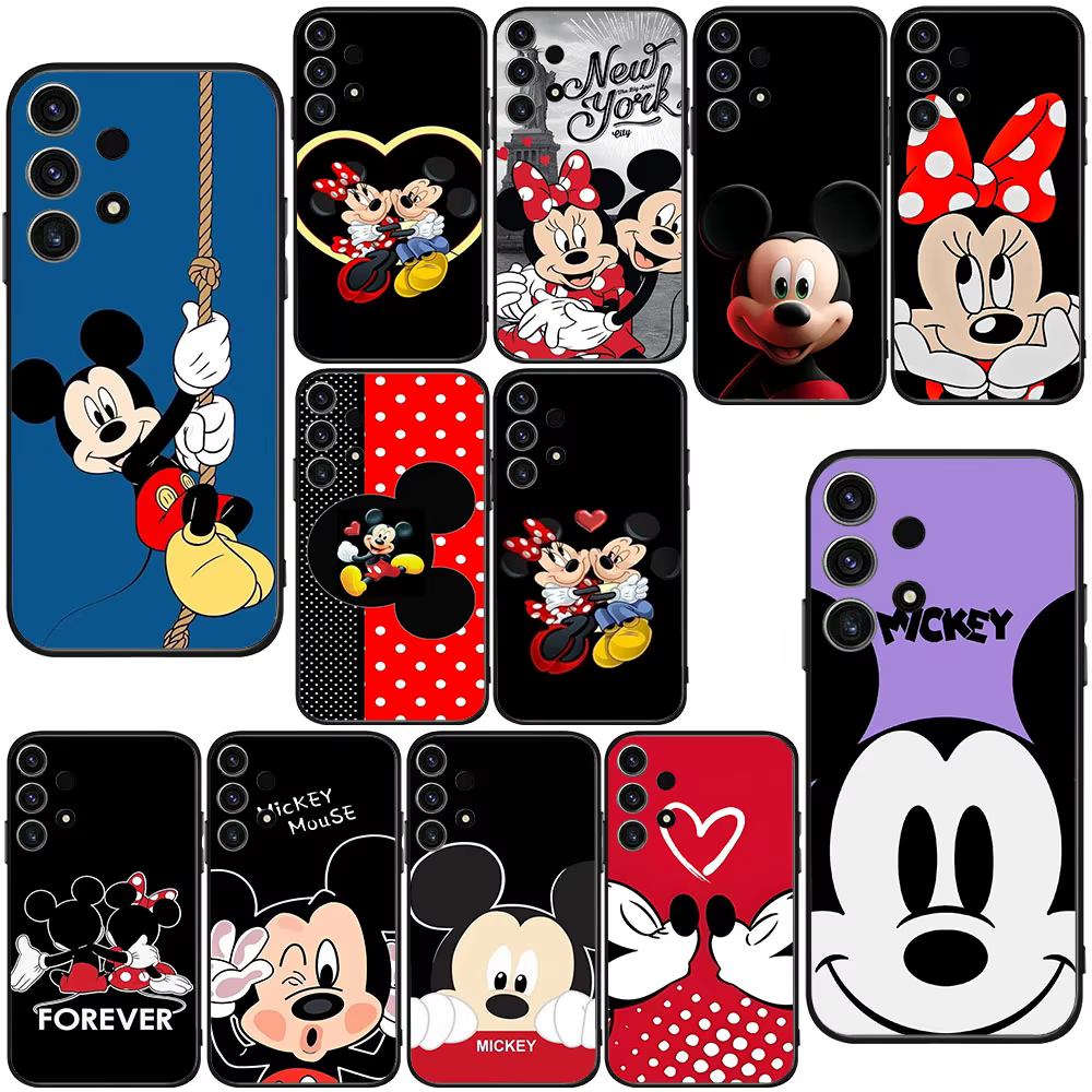 BK-22 Funda blanda Mickey y Minnie para iPhone 11 12 13 14 Mini Plus Pro Max - imagen 3