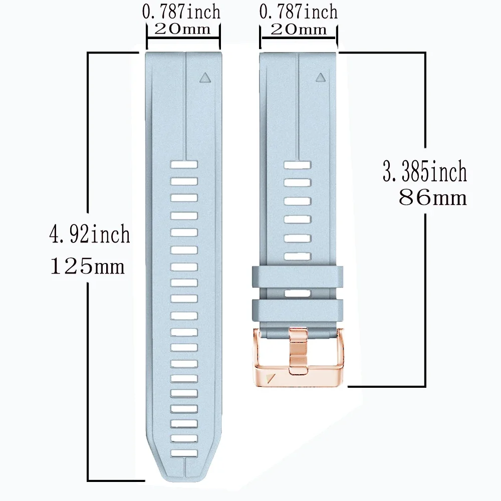 Correas de silicona para reloj Garmin Approach S70, repuesto de pulsera inteligente Fenix 7S Pro 6S 5S, 20mm, 42mm - imagen 4