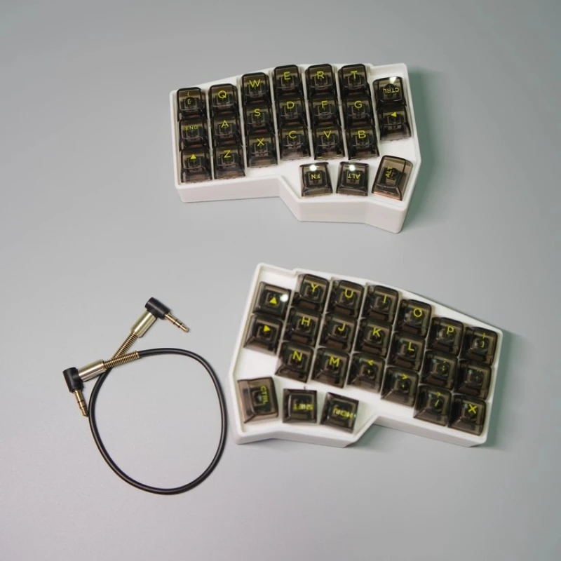 Corne Split Keyboard 46 teclas con cable monomodo RGB teclados mecánicos de intercambio en caliente personalizados 7 °   Teclado dividido de oficina VIAL inclinado