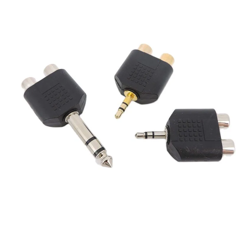 Conector Dual Rca hembra de 1/4 pulgadas, convertidor de Audio estéreo de 3 polos, 3,5mm, 6,5mm, 6,35mm, macho a Jack Y divisor, adaptador AV - imagen 4