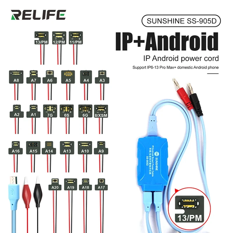 SUNSHINE IBoot-línea de inicio de prueba de batería, herramienta de cable de extensión de arranque de energía, compatible con IPhone 6-15PM, serie SS-908 - imagen 5