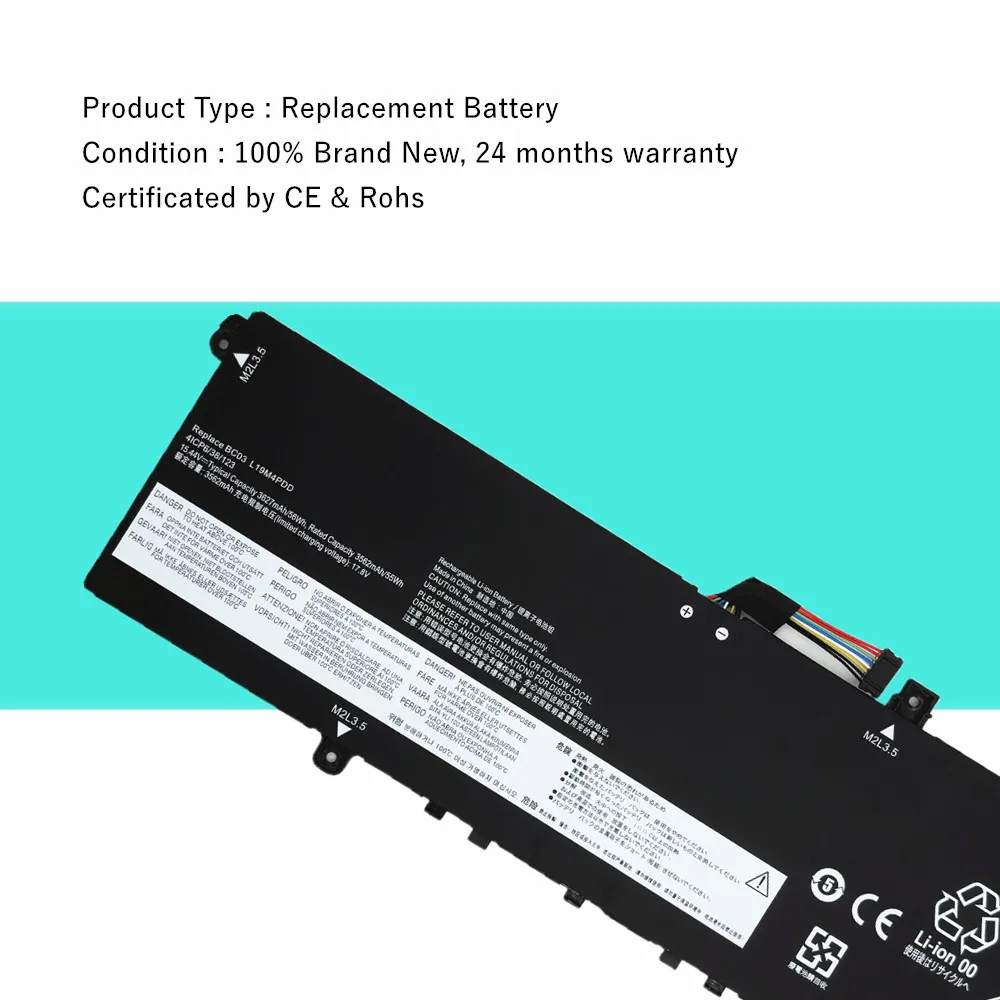L19M4PDD L19D4PDD L19C4PDD batería del ordenador portátil para Lenovo ThinkBook 13s 14S G2 ITL 5B10Z37621 SB10Z37619 5B10Z37617 5B10Z37618 - imagen 4