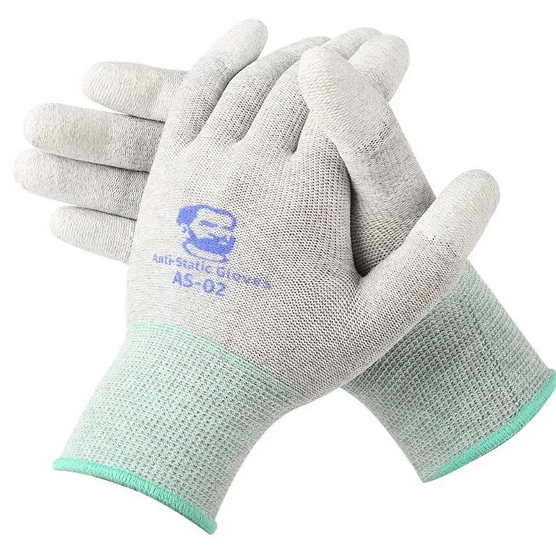 Nuevos guantes mecánicos AS02 elásticos antideslizantes de fibra de carbono para reparación de piezas electrónicas de teléfono guantes protectores antiestáticos - imagen 2