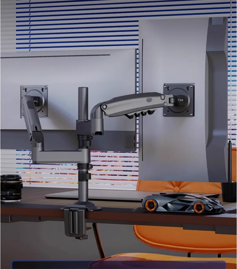 Soporte de escritorio para monitor doble NB H180, brazo de resorte de Gas, movimiento completo, 17 "-27", soporte de abrazadera de brazo dual ergonómico, 2-9kg cada uno - imagen 3