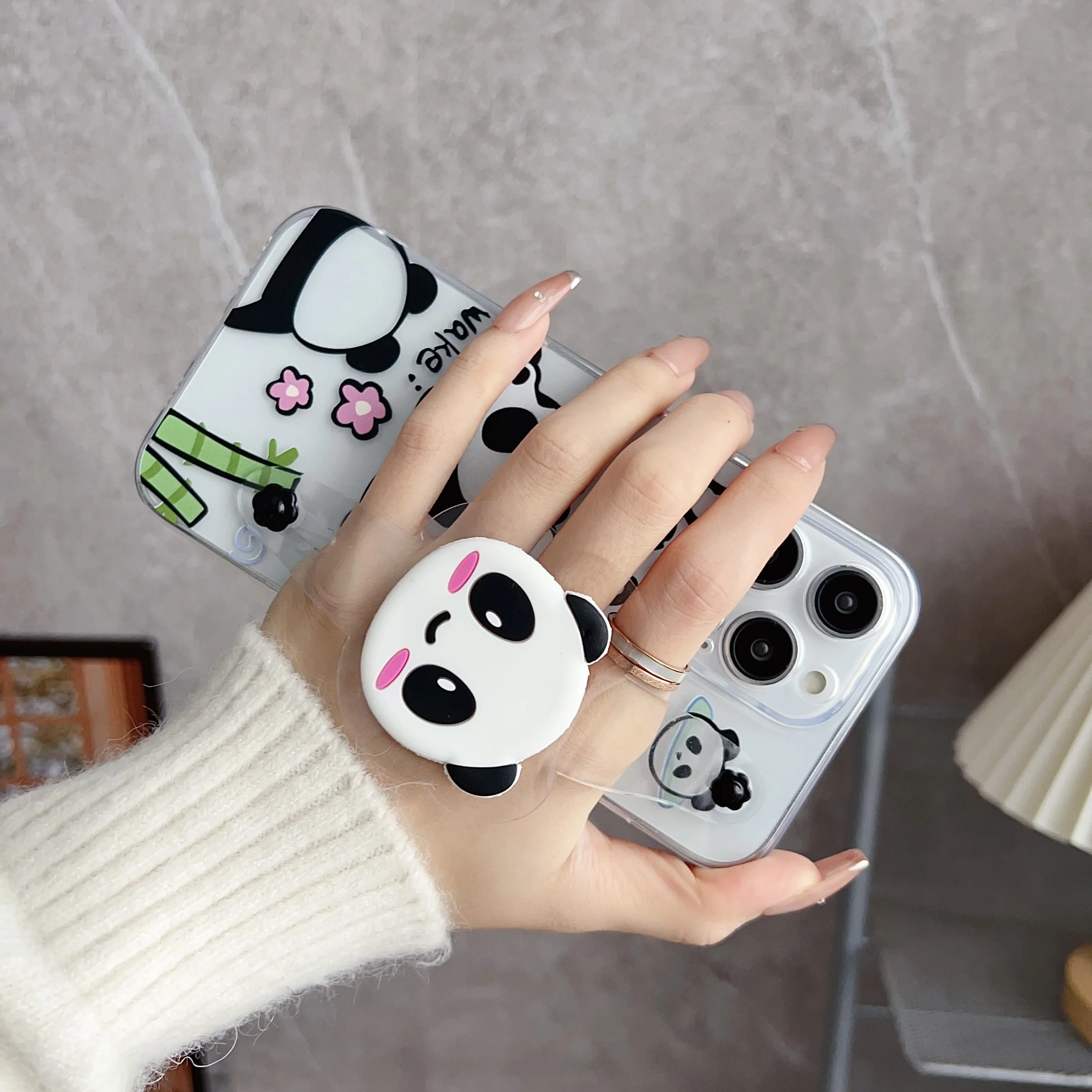 Para iPhone 17 16 15 14 13 12 Pro Max mini Plus e Pilar Panda funda correa de muñeca - imagen 4