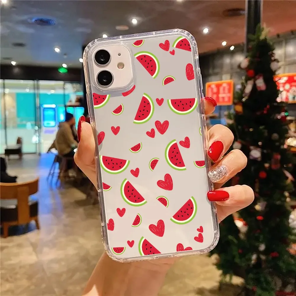 Funda de teléfono transparente estética con diseño de sandía y corazón dulce para iPhone 17 16 11 12 13 14 15 Pro Max 16 Plus XR XS X 7 8 17 Air Funda - imagen 4