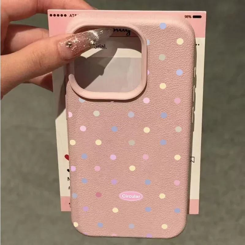 Funda pequeña de lunares frescos para OPPO A6 PRO 5G A5 Reno 14 13 12 11 Pro A5 A3 F29PRO A5X 13F 12F 11F cubierta con patrón de lichi - imagen 2