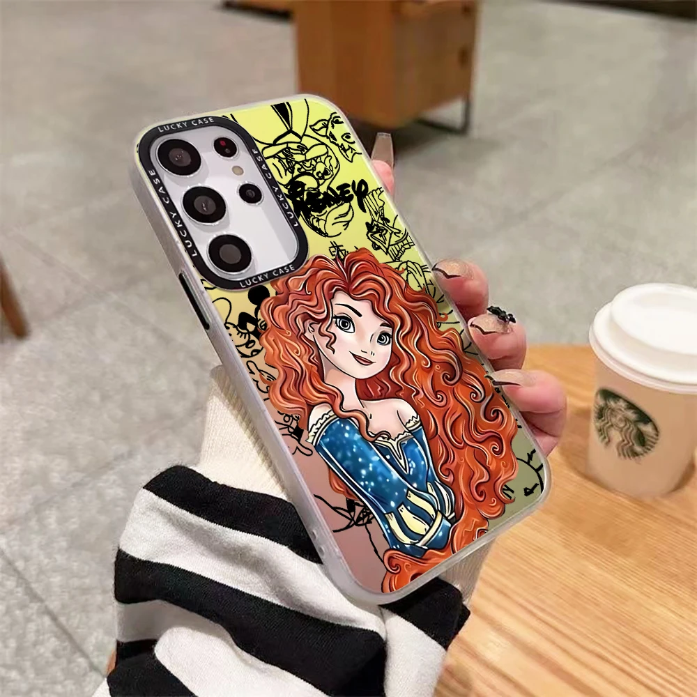 Funda de teléfono de princesa de dibujos animados para Xiaomi Redmi 12C 10 10C 9 9A 9C 9T Note 12 11 10 8 7 Pro K40 A1 5G cubierta de lujo con gradiente mate - imagen 2