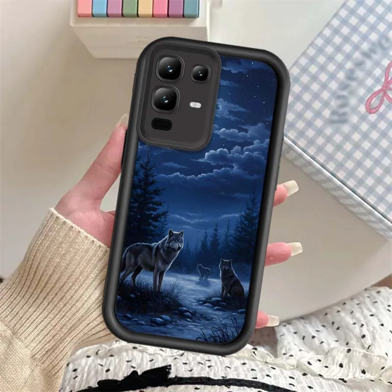 Patrón de arte de lobo para Infinix Note 12 G96 2023 30 40 50 40S 50X VIP Pro Plus 5G Eye Ladder funda de teléfono - imagen 2