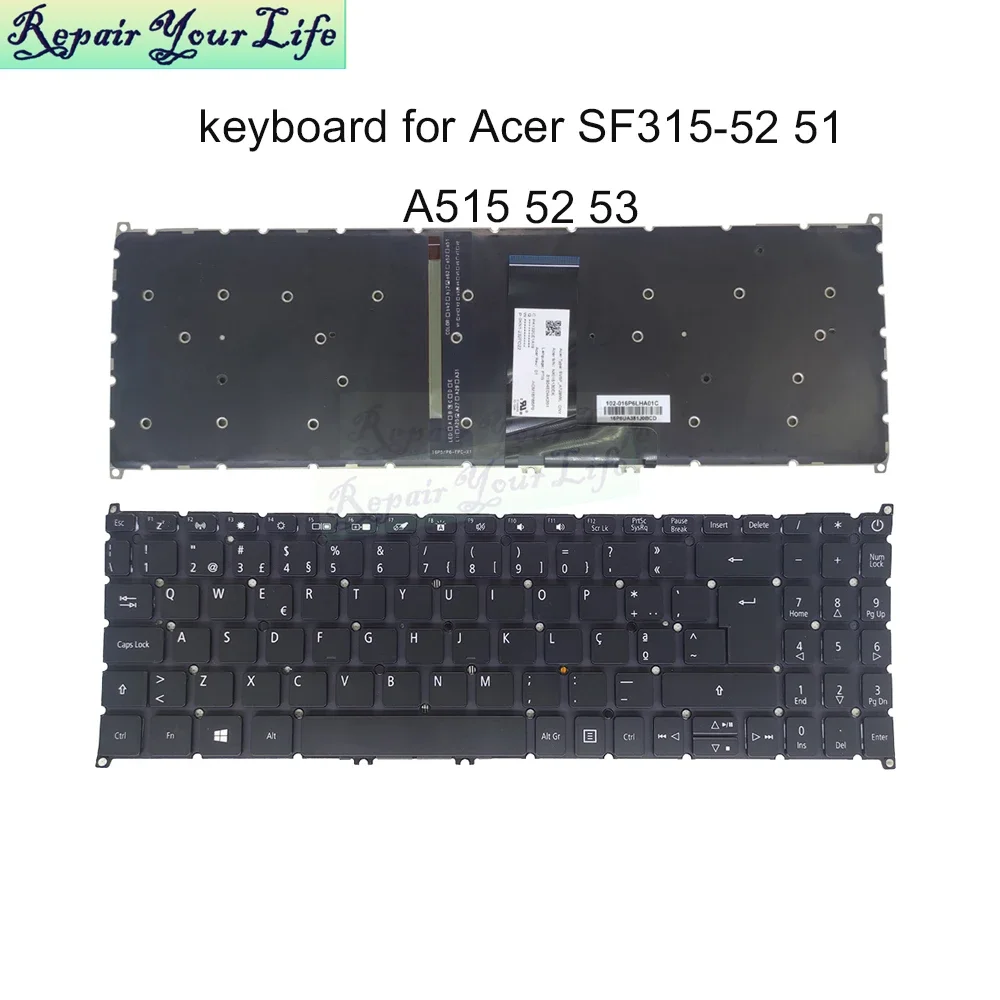 PT-BR teclado retroiluminado portugués brasileño para Acer Swift 3 SF315-52 SF315-51 51G N17P4 A515-52 53 A515-54 A515-45 SV5P-A72BWL