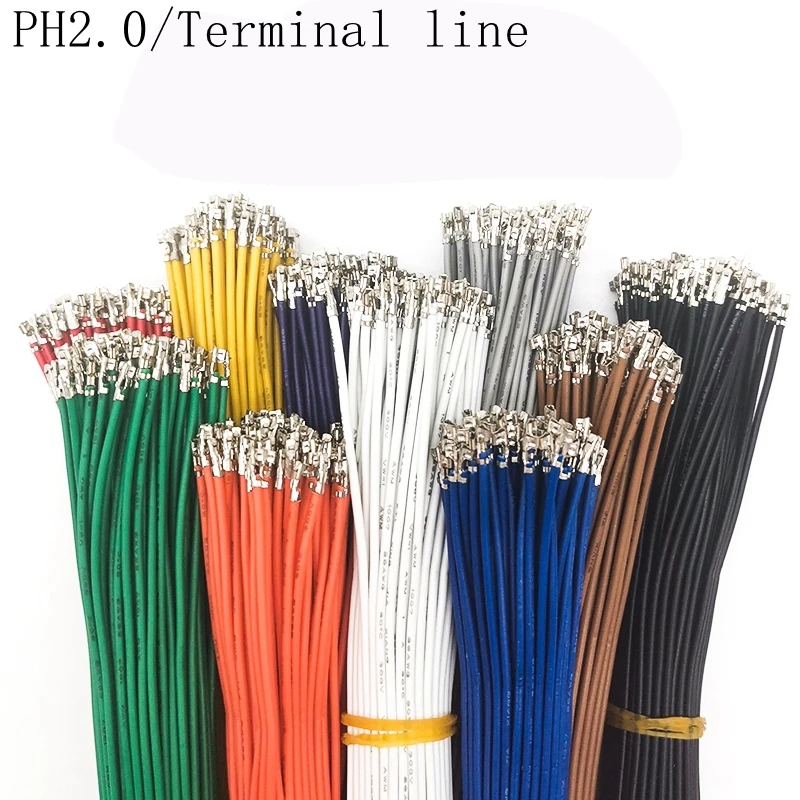Cable Electrónico Doble Terminal Cable Conexión 10cm 20cm 100 Piezas PH2.0mm Distancia Terminales 2.0mm - Vista principal del producto