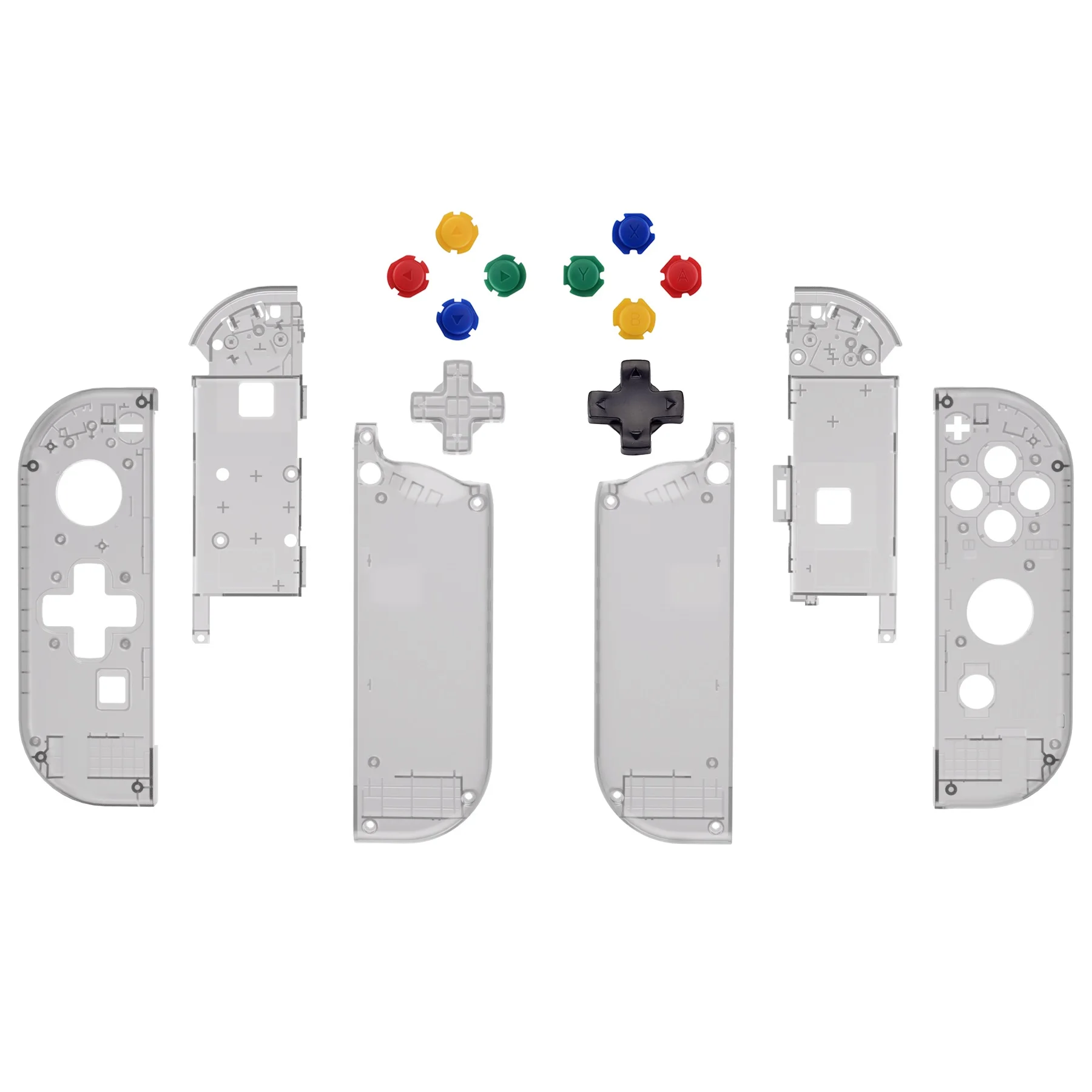eXtremeRate Switch Gamepad Funda de repuesto Juego de botones de cubierta de carcasa para Nintendo Switch NS JoyCon y NS OLED JoyCon - Serie transparente - imagen 2