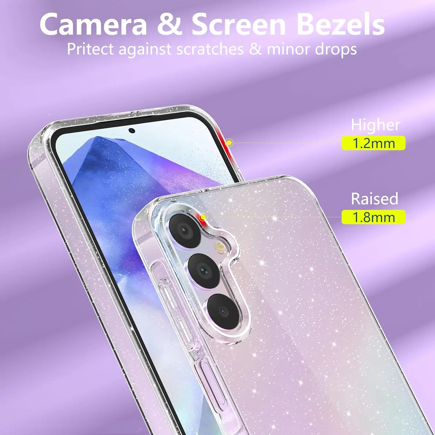 Funda Glitter para Samsung Galaxy A55 A35 A15 A25 S24 Ultra S23 FE S22 Plus S21 S20 Note 20 A14 5G A54 A34 A33 accesorios de cubierta - imagen 4