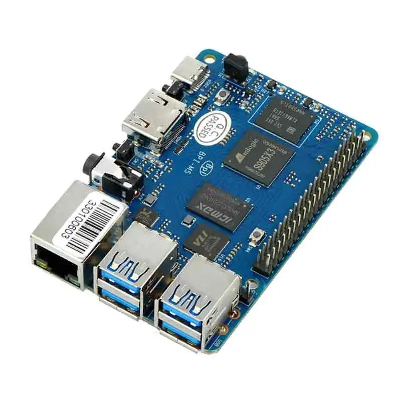 Banana Pi BPI-M5 con diseño de chip Amlogic S905x3 16G eMMC, alto rendimiento como 4B compatible con Raspberry Pi tamaño 3B