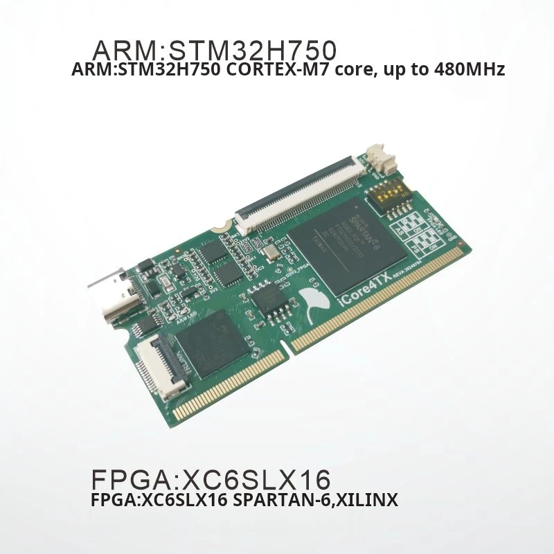 GINGKO Icore4TX ARM FPGA Dual-Core Development Board, STM32H750, Xilinx Artix-7 XC6SLX16 - imagen 3