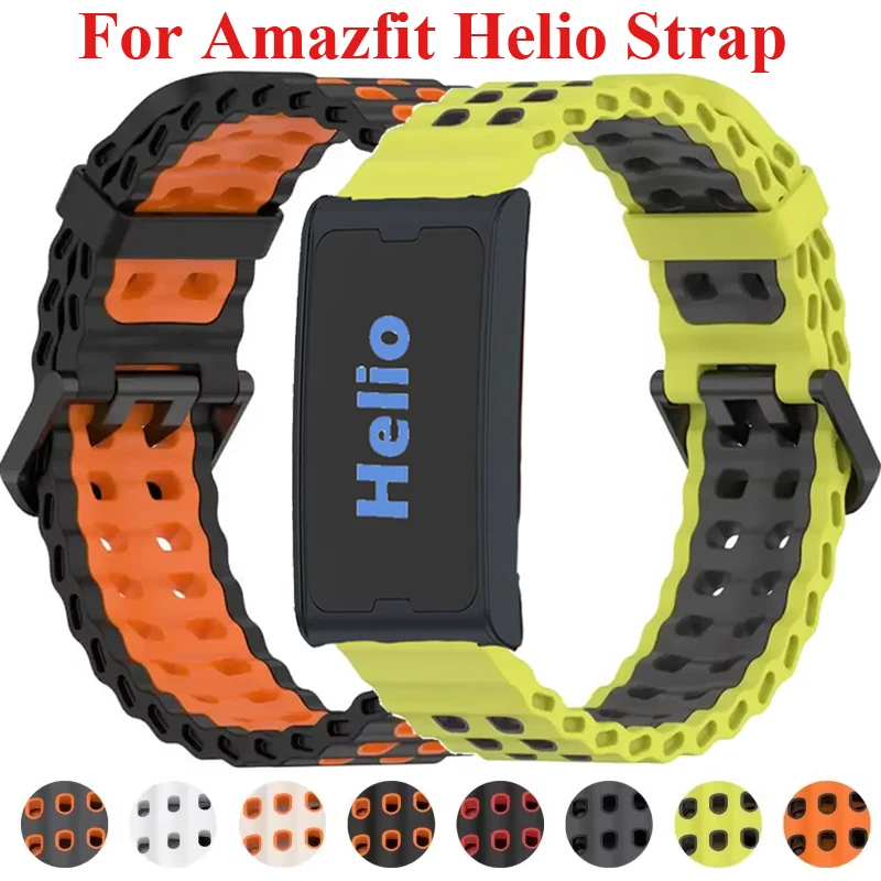 Correa de silicona transpirable para Amazfit Helio, correa de 22mm para Amazfit Balance 2 1/Cheetah Pro/Round/GTR4 3 2 2e 47 Bip 6 5