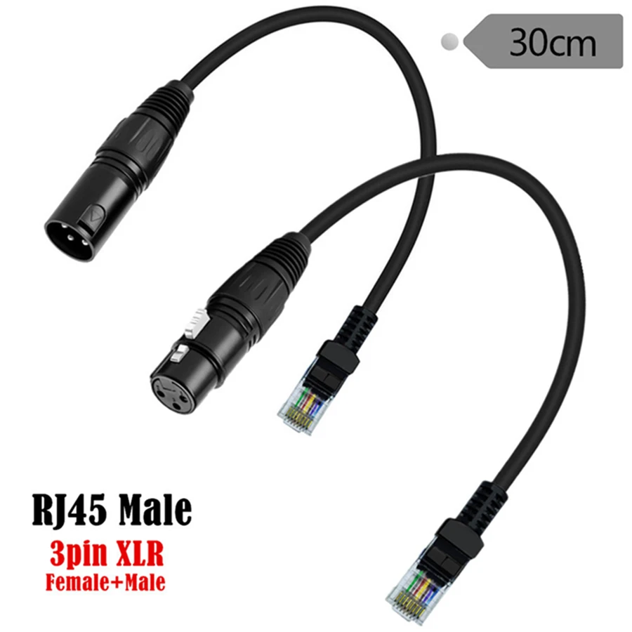 Adaptador XLR 3 Pines Hembra a RJ45 Macho FTP 4P Cat5e