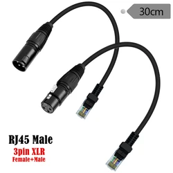 Adaptador XLR 3 Pines Hembra a RJ45 Macho FTP 4P Cat5e