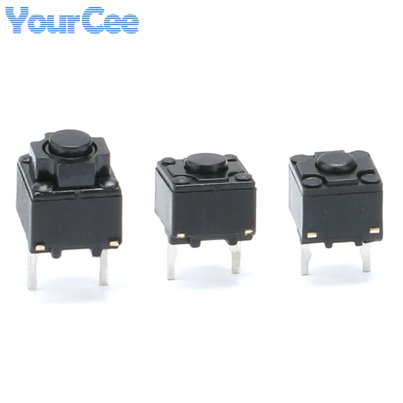 50 uds/10 Uds 6x6MM interruptor táctil 6*6*7,3/6/5,7 interruptor silencioso ratón inalámbrico botón de ratón con cable Micro interruptor cuadrado 6X6X7,3/6/5,7 MM - imagen 2
