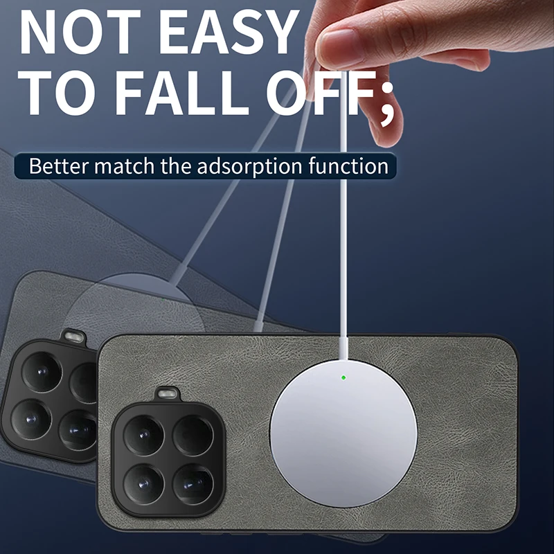 Funda Magsafe magnética de piel de cuero PU de lujo para Xiaomi 15 15T 14 14T Pro funda protectora trasera - imagen 4