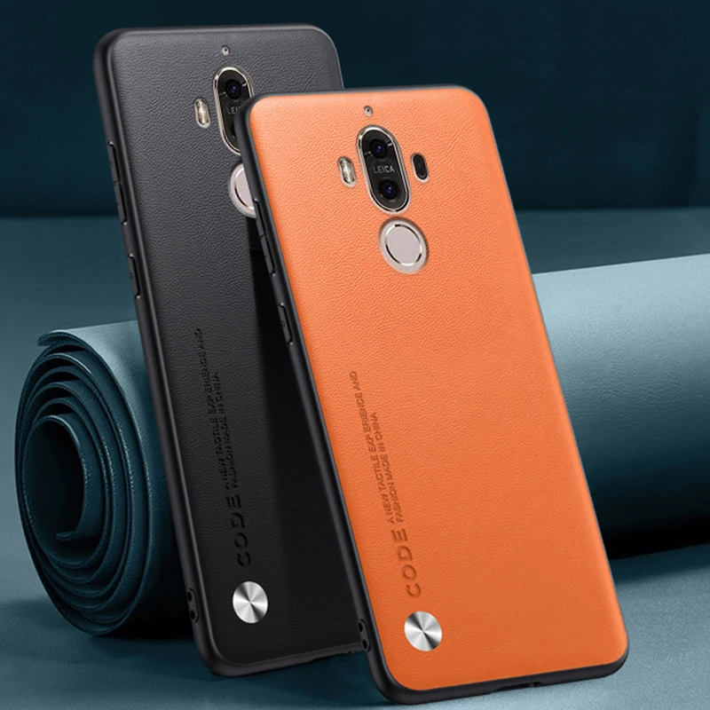 Para Huawei Mate 9 funda de lujo de cuero PU funda de teléfono para Huawei Mate 9 Mate9 contraportada de silicona mate a prueba de golpes protección completa
