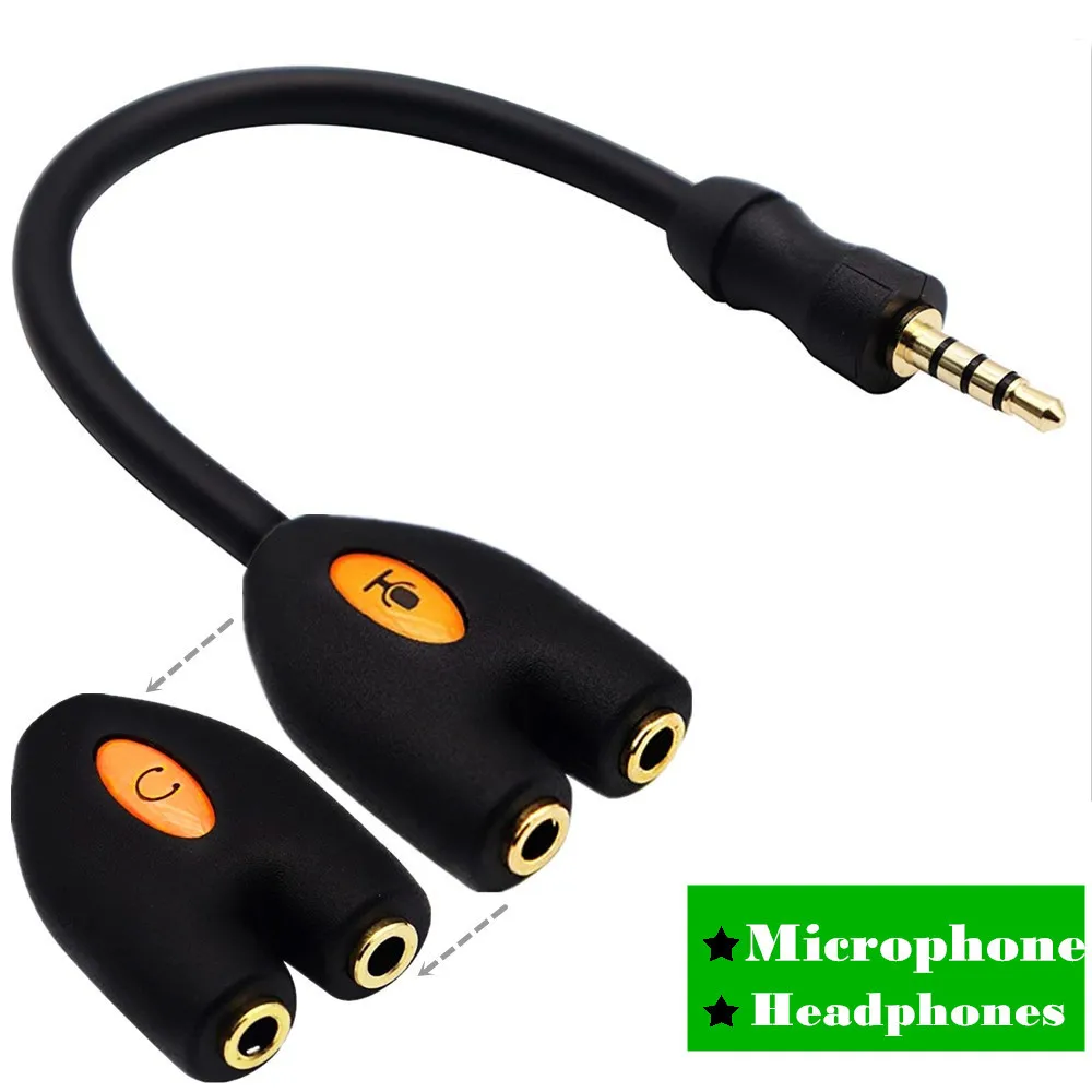 Auriculares de audio uno en dos de alta calidad chapados en oro con micrófono de 3,5 mm, 4 etapas divididas en 2 cables de bares colectores - imagen 2