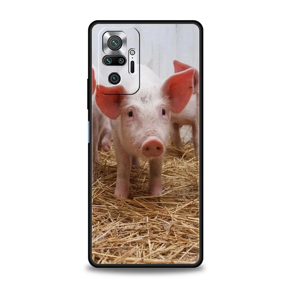 Funda de teléfono para Xiaomi Redmi Note 14 13 12 5G 11 10 Pro Plus 4G 9S 9 14C 13C 12C 10C 9C 9A funda suave de TPU lindo pequeño cerdo rosa - imagen 2