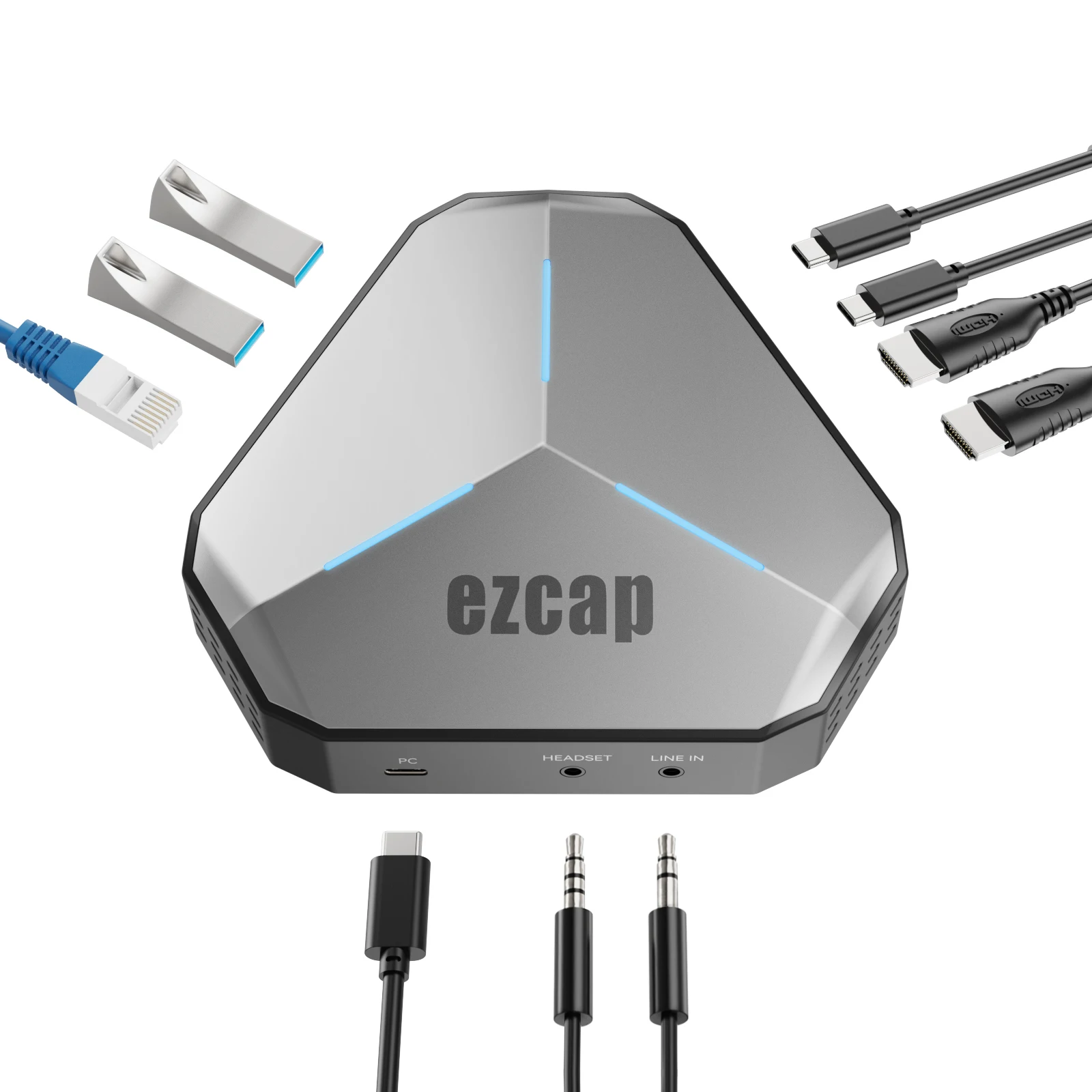 Grabación Real 4k60hz HDMI tipo C DP USB 3,0 línea de tarjeta de captura de vídeo en mezcla de Audio para cámara portátil PC grabación de transmisión en vivo - imagen 3