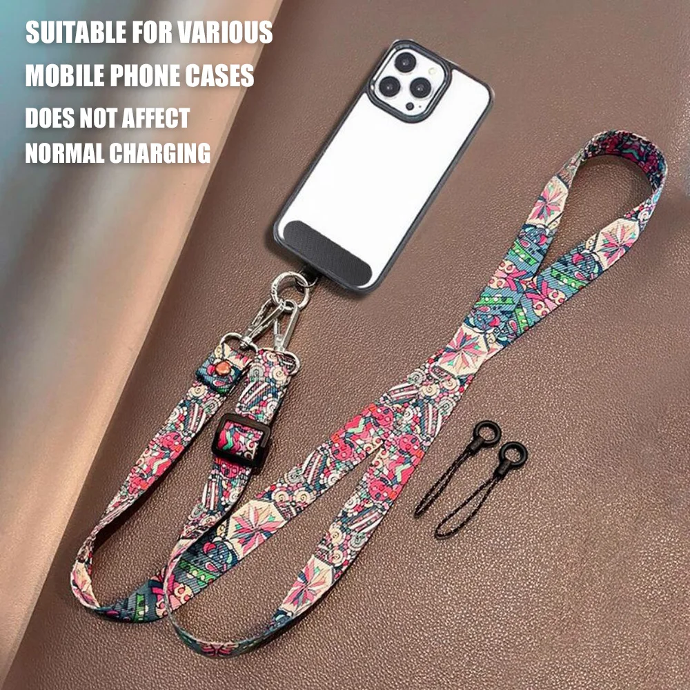 Nuevo cordón ajustable para teléfono, bandolera Retro, correa para el cuello y tarjetas, correa para la muñeca antipérdida, cuerda colgante larga Universal - imagen 3