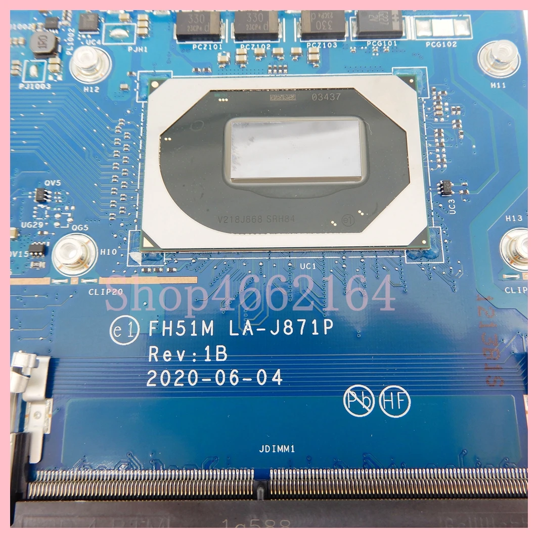 LA-J871P con i5 i7-10th Gen CPU GTX1650/GTX1650ti V4GB GPU placa base para ordenador portátil Acer Nitro AN515-55 placa base para portátil - imagen 4