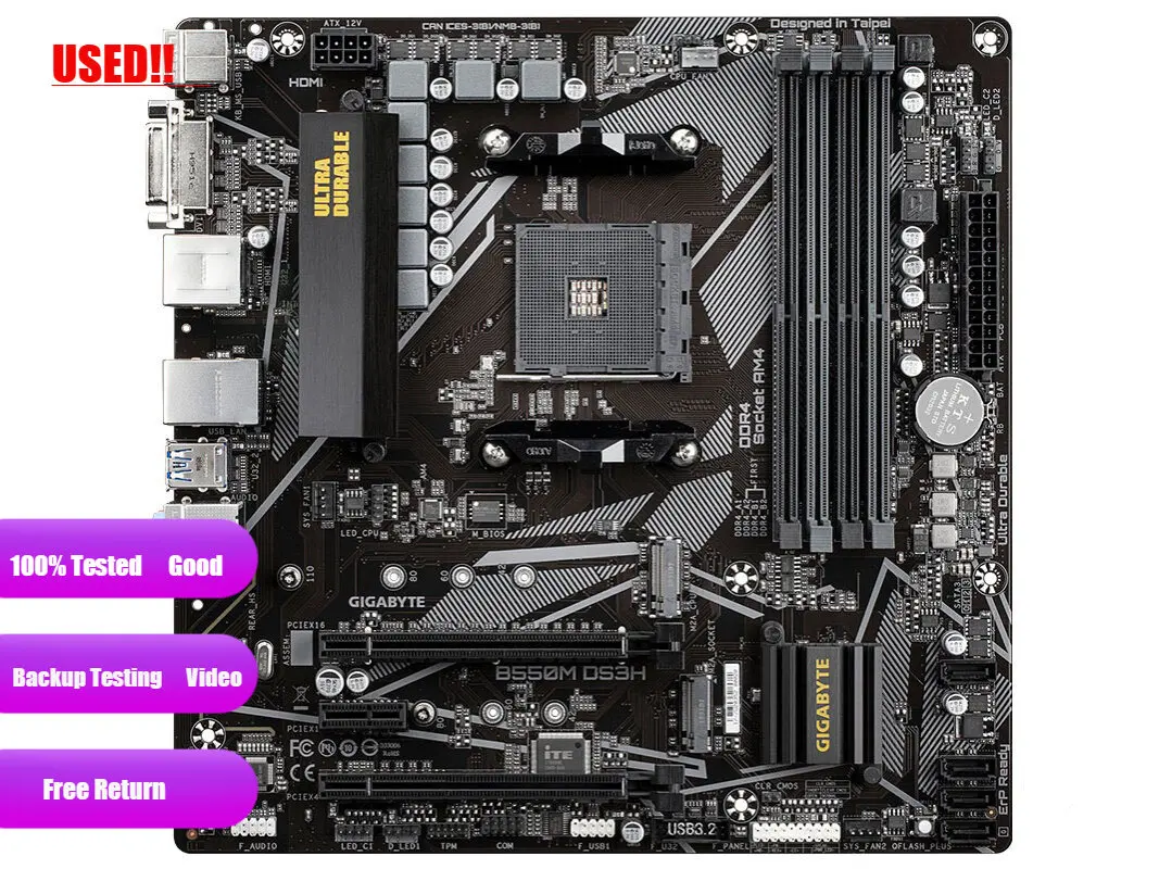 GA B550M DS3H Micro-ATX AMD B550 DDR4 4266(OC)MHz M.2 nueva placa base AM4 con enchufe de doble canal 128G PCI-E 4,0
