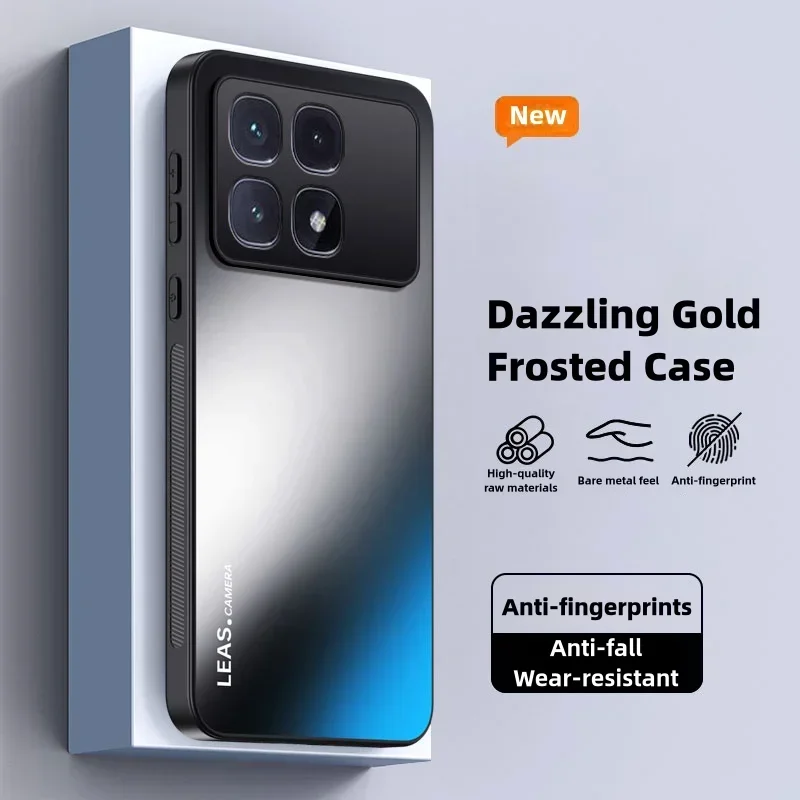 Funda para Xiaomi Redmi K70 Ultra Pro K60 K50 K40 K30 Ultra Pro K40s esmerilado deslumbrante protección de silicona dorada funda dura para teléfono - imagen 2