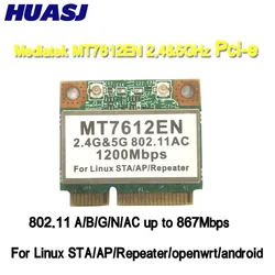 Adaptador WiFi PCIe Dual Band MT7612EN 802.11ac