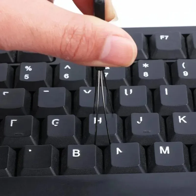 Extractor de teclas 4 en 1, herramienta de extracción de teclado de acero inoxidable para teclado mecánico, Kit de fijación de cepillo de limpieza de ordenador limpio - imagen 5