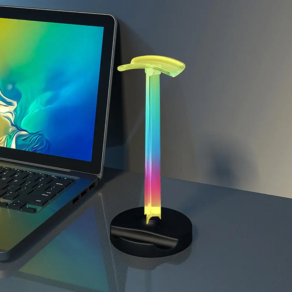 Soporte para auriculares RGB, luz de ambiente para recoger sonido, ordenador, escritorio, sala de deportes, soporte de luz para dormitorio, soporte para auriculares RGB - imagen 5