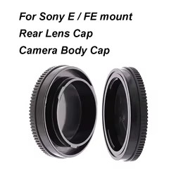 Para Sony E/FE montaje tapa trasera de lente o tapa del cuerpo de la cámara o juego de tapas tapa de lente negra de plástico para A7 A7R A7S A1 A9 A5000 A6000