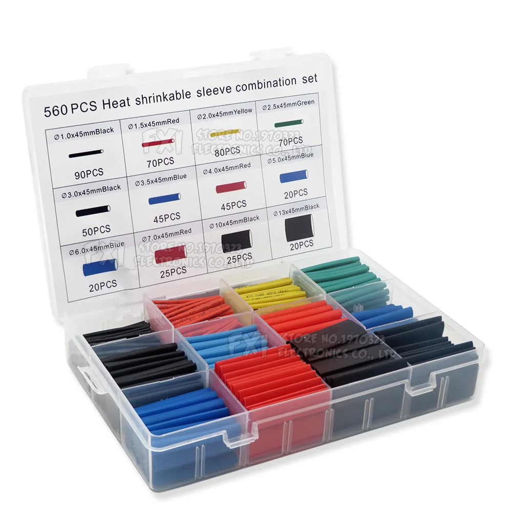 164 Uds 127 Uds 328 Uds 530 Uds Tubo termorretráctil Kit de tubo termorresistente ibuw Cable de conexión eléctrica manguito aislante