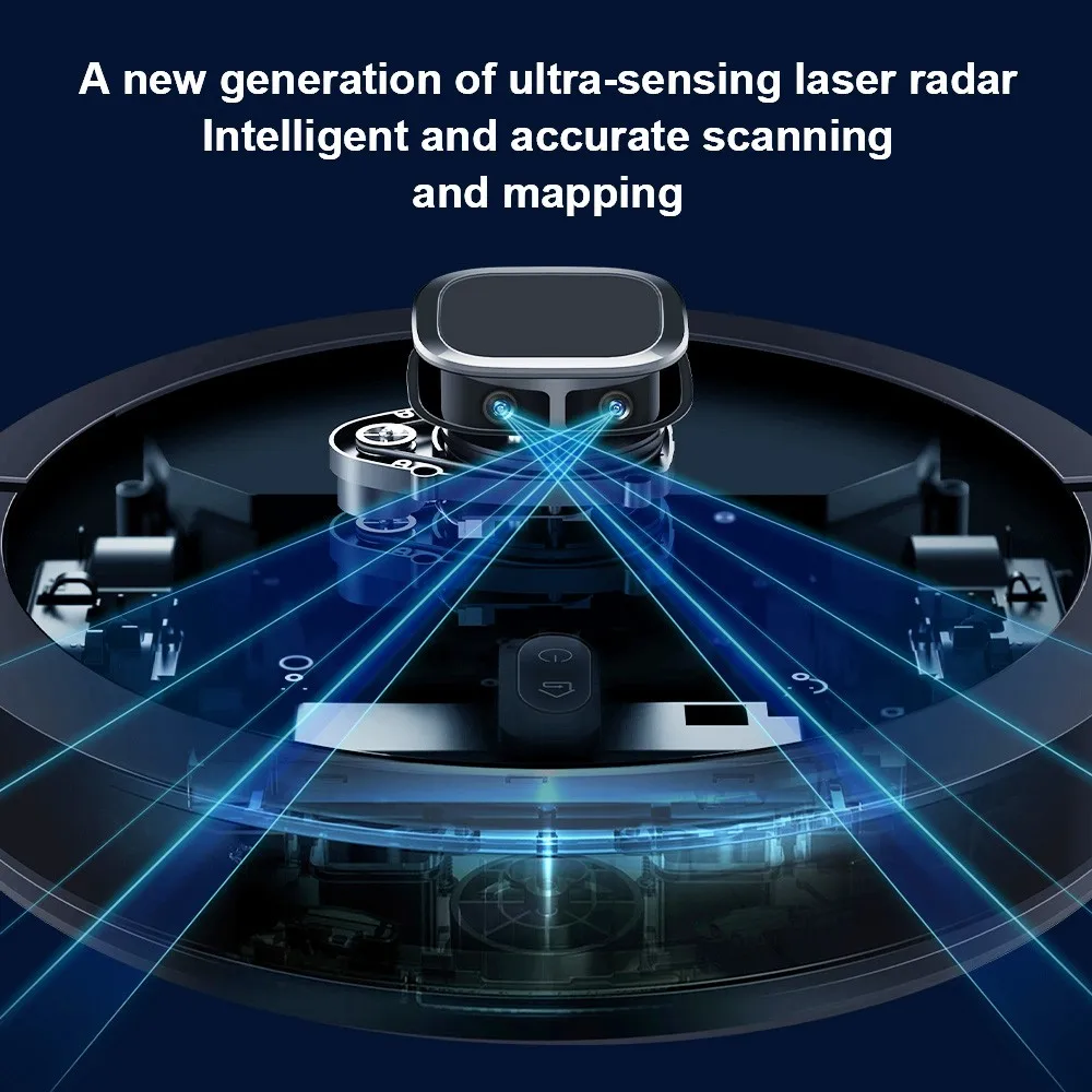 Liectroux-Robot aspirador G7, aspiradora con succión de 6500Pa, navegación láser LDS, batería de 5200mAh, funcionamiento de 180 minutos, Control por aplicación - imagen 4